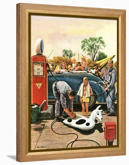 "Inflating Beach Toy," August 20, 1949-Stevan Dohanos-Framed Premier Image Canvas