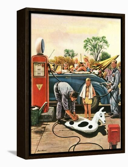 "Inflating Beach Toy," August 20, 1949-Stevan Dohanos-Framed Premier Image Canvas