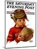 "Inflating Football," Saturday Evening Post Cover, October 16, 1926-Harrison Mccreary-Mounted Giclee Print