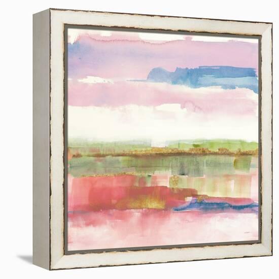 Influence of Line and Color Gold Bright-Mike Schick-Framed Stretched Canvas