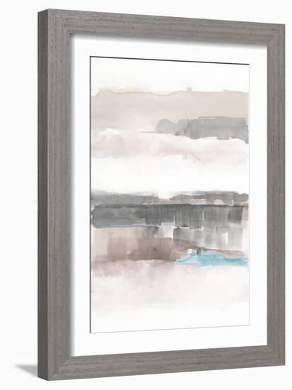 Influence of Line and Color Neutral Aqua-Mike Schick-Framed Art Print