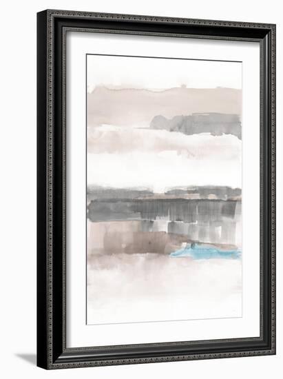 Influence of Line and Color Neutral Aqua-Mike Schick-Framed Art Print