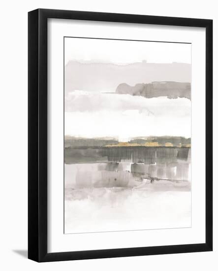 Influence of Line and Color Neutral Gold-Mike Schick-Framed Art Print