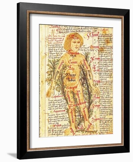 Influence of the Stars on Illnesses of the Human Body, from "Tractatus de Pestilencia"-M. Albik-Framed Giclee Print