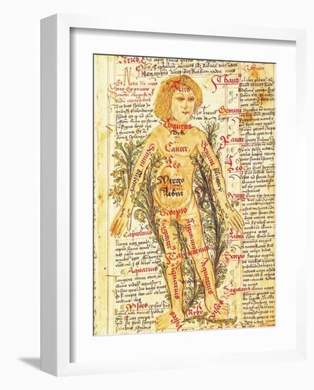 Influence of the Stars on Illnesses of the Human Body, from "Tractatus de Pestilencia"-M. Albik-Framed Giclee Print