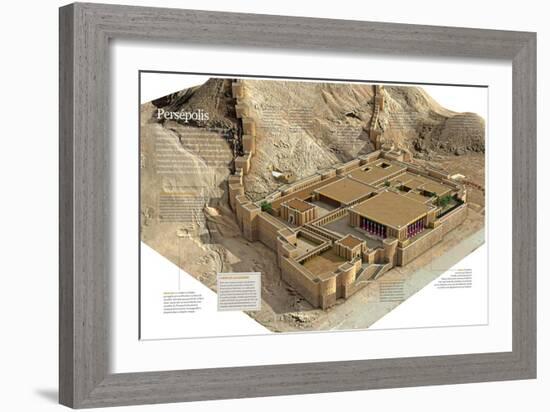 Infografía Sobre La Ciudad De Persépolis, Construida Durante El 520 A.C. En La Actual Irán-null-Framed Giclee Print