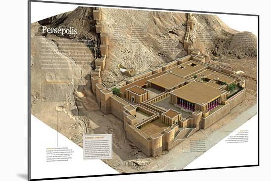 Infografía Sobre La Ciudad De Persépolis, Construida Durante El 520 A.C. En La Actual Irán-null-Mounted Giclee Print