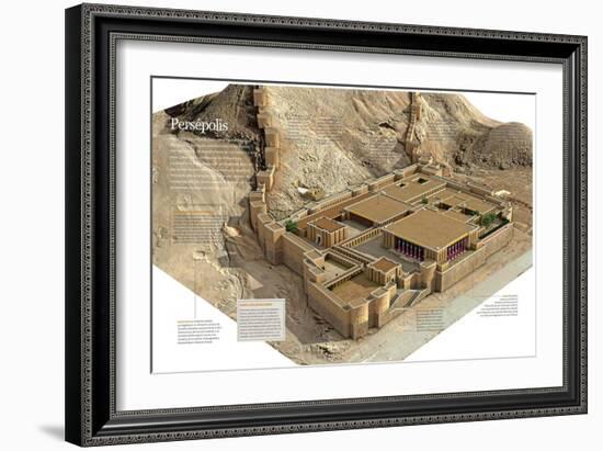 Infografía Sobre La Ciudad De Persépolis, Construida Durante El 520 A.C. En La Actual Irán-null-Framed Giclee Print