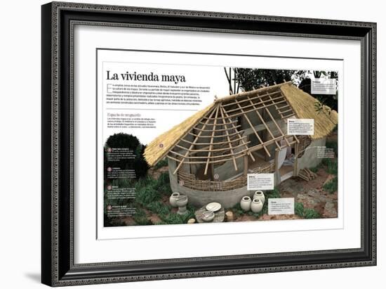 Infografía Sobre La Vivienda Maya, Construida Con Madera Y Adobe (2000 A.C. Al 1546 D.C.)-null-Framed Giclee Print