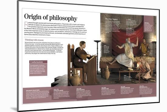 Infographic About the Greek Origin of Philosophy, Socrates (5th to 4th Century BC)-null-Mounted Giclee Print
