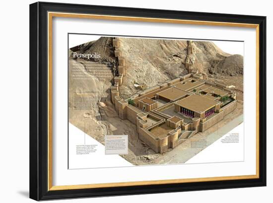 Infographic of Persepolis, Constructed in Various Phases During 520 B.C. in Present Iran-null-Framed Giclee Print