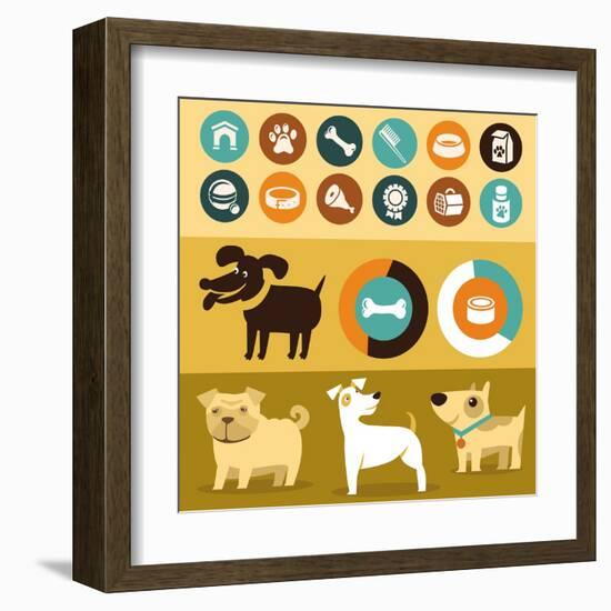 Infographics Elements - Dogs-venimo-Framed Art Print