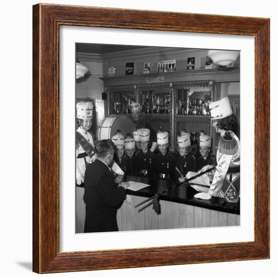 Informal Shot of a Female Marching Band, Horden, County Durham, 1963-Michael Walters-Framed Photographic Print