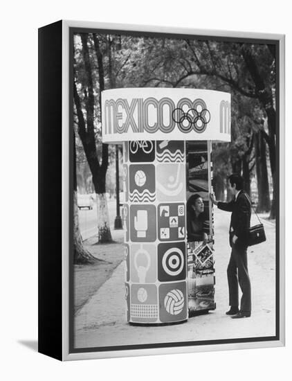 Information Booth for Olympic Games in Mexico City 1968-John Dominis-Framed Premier Image Canvas