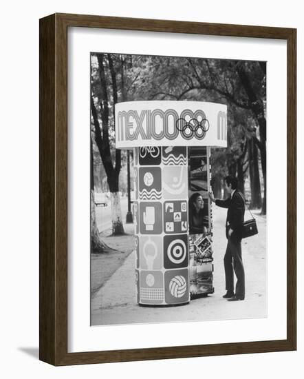 Information Booth for Olympic Games in Mexico City 1968-John Dominis-Framed Photographic Print