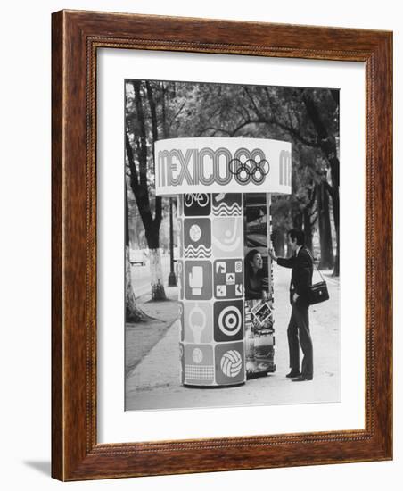 Information Booth for Olympic Games in Mexico City 1968-John Dominis-Framed Photographic Print