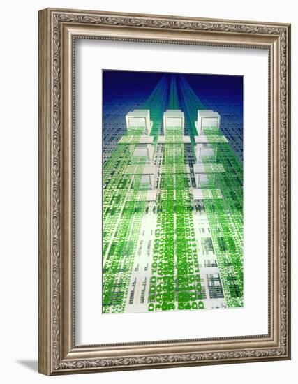 Information Superhighway: Computers & Binary Digit-Laguna Design-Framed Photographic Print