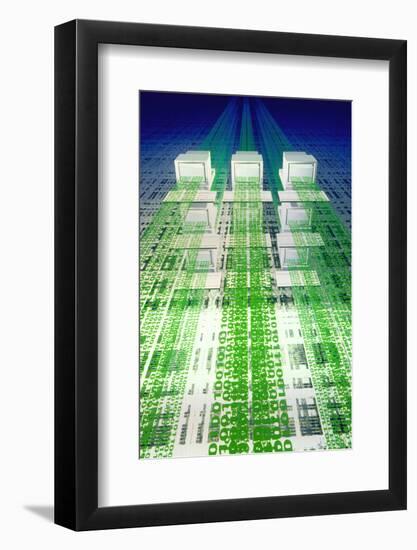 Information Superhighway: Computers & Binary Digit-Laguna Design-Framed Photographic Print