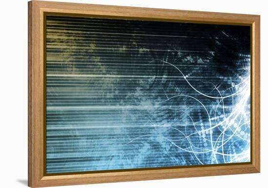 Information Technology Data Network as a Abstract-kentoh-Framed Stretched Canvas