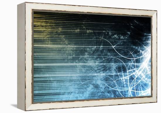 Information Technology Data Network as a Abstract-kentoh-Framed Stretched Canvas