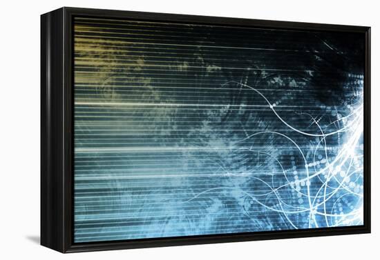 Information Technology Data Network as a Abstract-kentoh-Framed Stretched Canvas