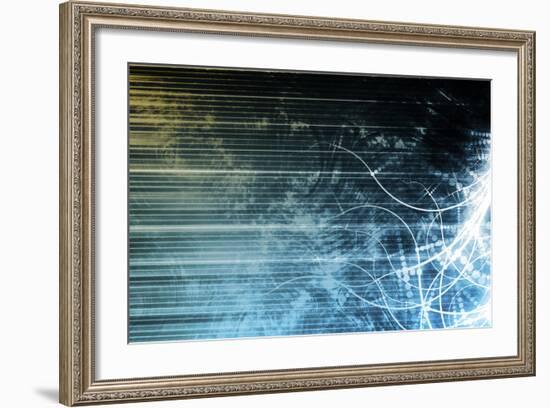 Information Technology Data Network as a Abstract-kentoh-Framed Art Print