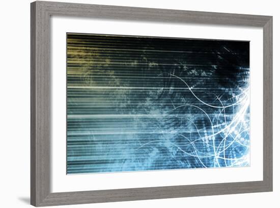 Information Technology Data Network as a Abstract-kentoh-Framed Art Print