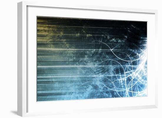 Information Technology Data Network as a Abstract-kentoh-Framed Art Print