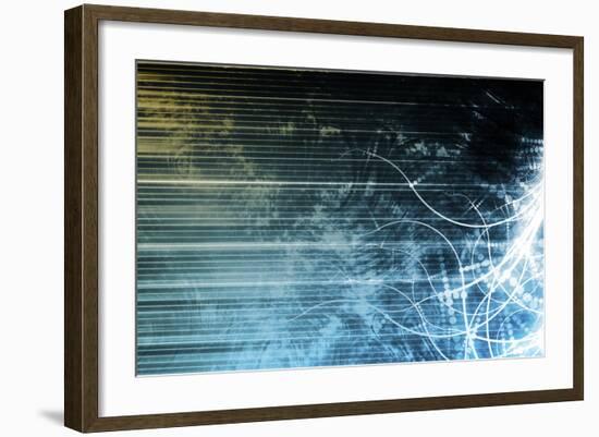 Information Technology Data Network as a Abstract-kentoh-Framed Art Print