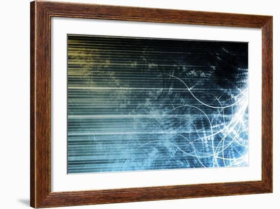 Information Technology Data Network as a Abstract-kentoh-Framed Art Print