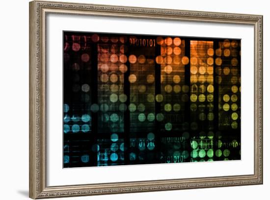 Information Technology Data Network as a Abstract-kentoh-Framed Art Print