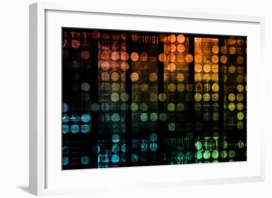 Information Technology Data Network as a Abstract-kentoh-Framed Art Print