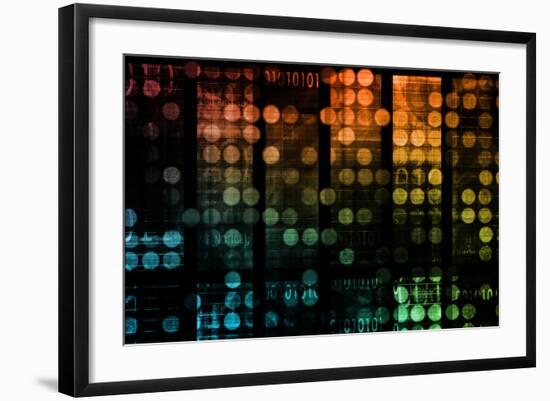 Information Technology Data Network as a Abstract-kentoh-Framed Art Print