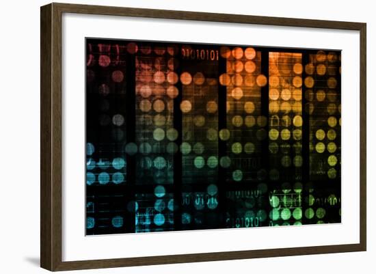 Information Technology Data Network as a Abstract-kentoh-Framed Art Print