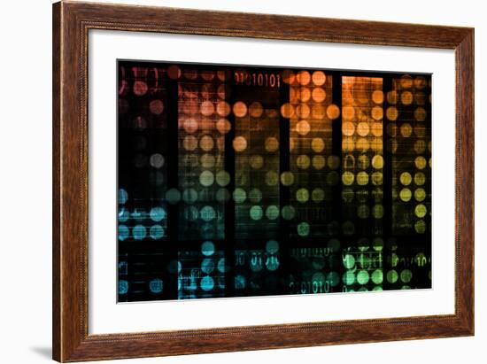 Information Technology Data Network as a Abstract-kentoh-Framed Art Print