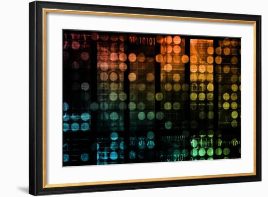 Information Technology Data Network as a Abstract-kentoh-Framed Art Print