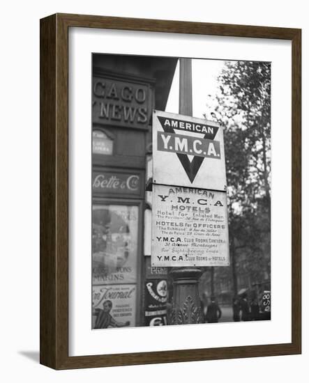 Informations in English on the YMCA Hotels, Club Rooms and Canteen Given by the American…-Jacques Moreau-Framed Photographic Print