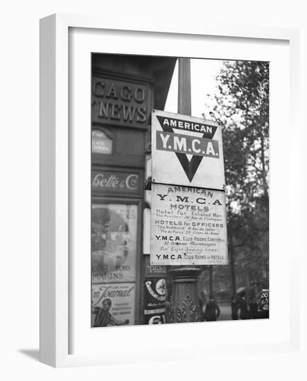 Informations in English on the YMCA Hotels, Club Rooms and Canteen Given by the American…-Jacques Moreau-Framed Photographic Print