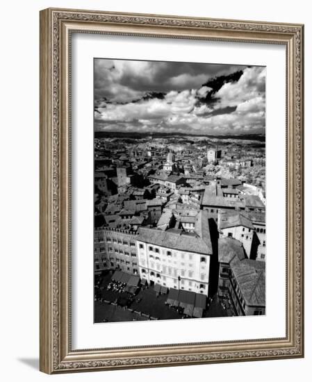 Infra Red Image of Siena across Piazza Del Campo from Tower Del Mangia, Siena, Tuscany, Italy-Lee Frost-Framed Photographic Print