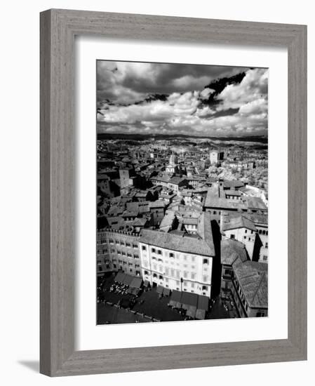 Infra Red Image of Siena across Piazza Del Campo from Tower Del Mangia, Siena, Tuscany, Italy-Lee Frost-Framed Photographic Print