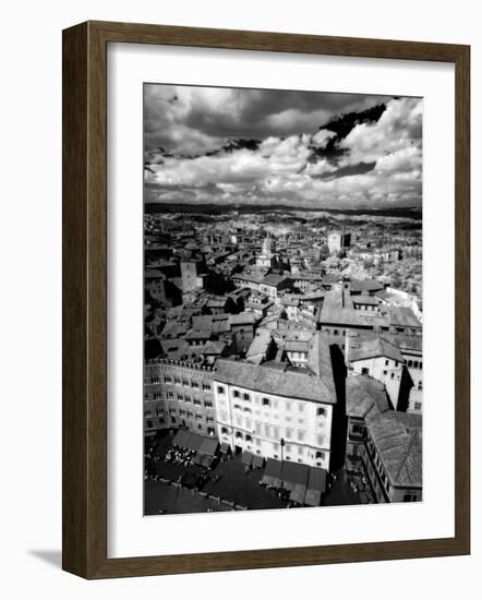 Infra Red Image of Siena across Piazza Del Campo from Tower Del Mangia, Siena, Tuscany, Italy-Lee Frost-Framed Photographic Print