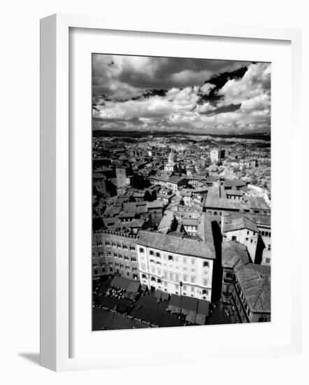 Infra Red Image of Siena across Piazza Del Campo from Tower Del Mangia, Siena, Tuscany, Italy-Lee Frost-Framed Photographic Print