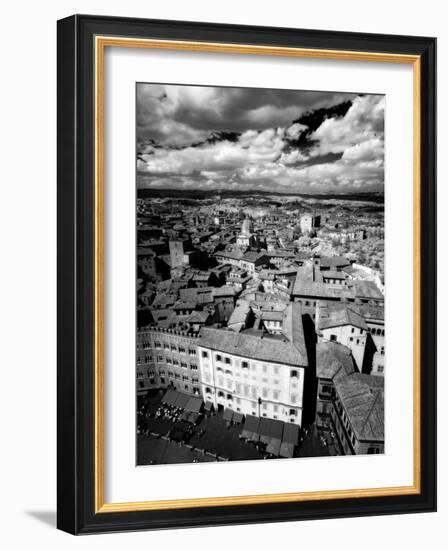 Infra Red Image of Siena across Piazza Del Campo from Tower Del Mangia, Siena, Tuscany, Italy-Lee Frost-Framed Photographic Print