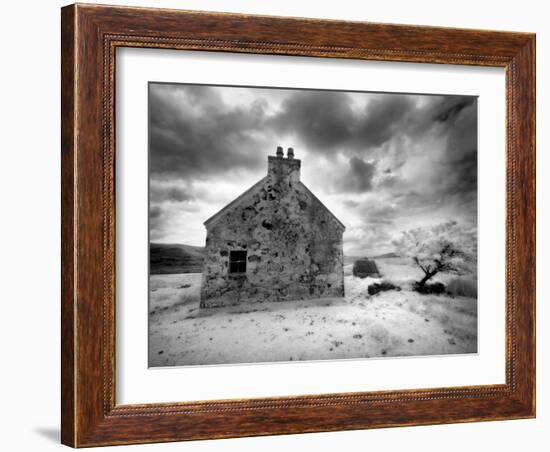 Infrared Image of a Derelict Farmhouse Near Arivruach, Isle of Lewis, Hebrides, Scotland, UK-Nadia Isakova-Framed Photographic Print