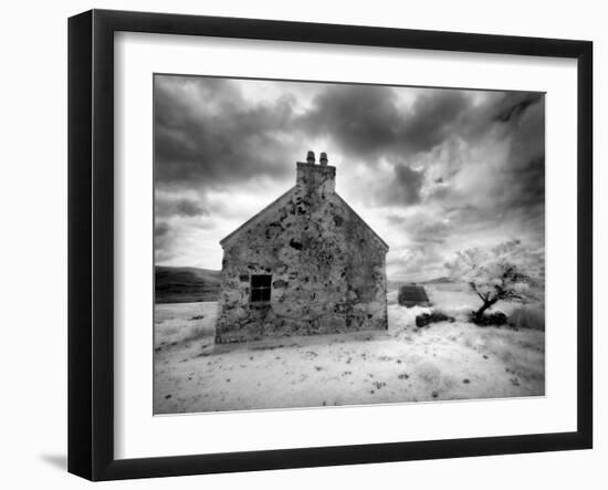 Infrared Image of a Derelict Farmhouse Near Arivruach, Isle of Lewis, Hebrides, Scotland, UK-Nadia Isakova-Framed Photographic Print