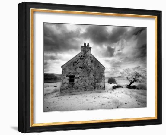 Infrared Image of a Derelict Farmhouse Near Arivruach, Isle of Lewis, Hebrides, Scotland, UK-Nadia Isakova-Framed Photographic Print