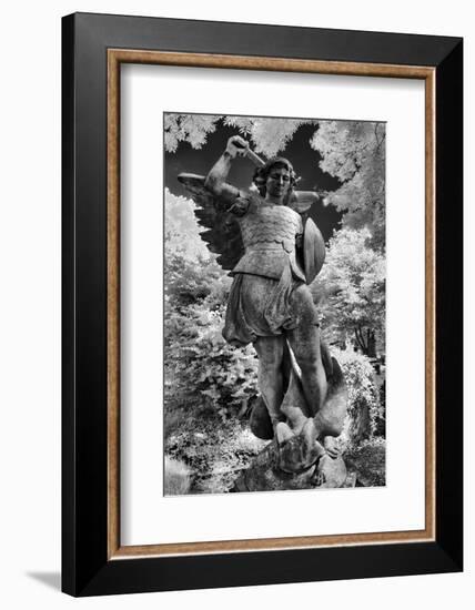 Infrared Image of a Tombstone in Highgate Cemetery, London, England, UK-Nadia Isakova-Framed Photographic Print