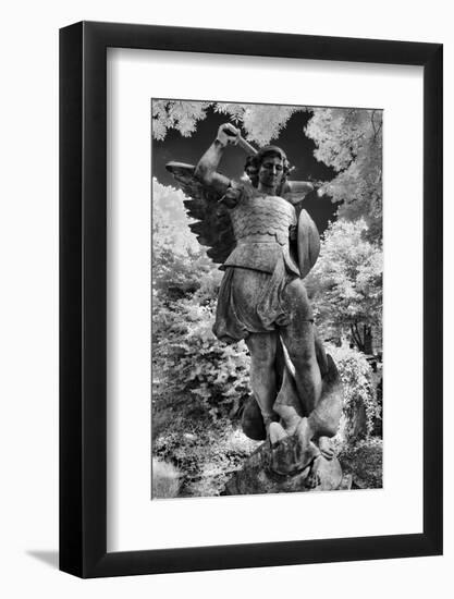 Infrared Image of a Tombstone in Highgate Cemetery, London, England, UK-Nadia Isakova-Framed Photographic Print