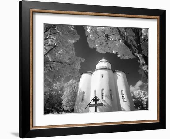 Infrared Image of Church of Assumption of Our Lady, Uspensky Convent, Staraya Ladoga, Russia-Nadia Isakova-Framed Photographic Print