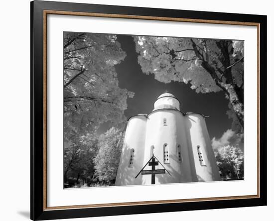 Infrared Image of Church of Assumption of Our Lady, Uspensky Convent, Staraya Ladoga, Russia-Nadia Isakova-Framed Photographic Print